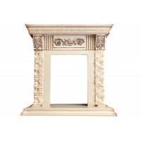 Каминокомплект Luxemburg (каменный) - Сланец/Cлоновая кость с патиной с очагом Fobos FX Brass Royal Flame Каминокомплект Luxemburg (каменный) - Сланец/Cлоновая кость с патиной с очагом Fobos FX Brass Royal Flame