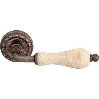 Дверная ручка на розетке 179 D Ceramic Античное серебро + керамика Дверная ручка на розетке 179 D Ceramic Античное серебро + керамика