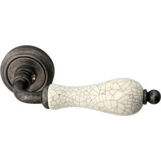 Дверная ручка на розетке Melodia 179 V Ceramic Античное серебро + керамика Дверная ручка на розетке Melodia 179 V Ceramic Античное серебро + керамика