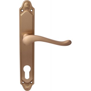 Дверная ручка на планке Melodia 129/158 Cyl Palma Матовая латунь/латунь Дверная ручка на планке Melodia 129/158 Cyl Palma Матовая латунь/латунь