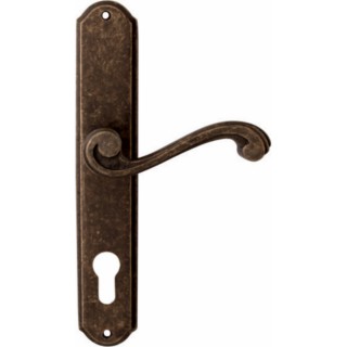 Дверная ручка на планке 225/131 Cyl Cagliari Античная бронза Дверная ручка на планке 225/131 Cyl Cagliari Античная бронза
