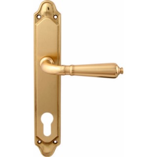 Дверная ручка на планке 130/158 Cyl Antik Полированная латунь Дверная ручка на планке 130/158 Cyl Antik Полированная латунь