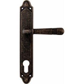 Дверная ручка на планке 293/158 Cyl Alpfa Античная бронза