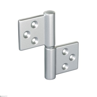 143CS032_T Петля накладная без врезки универсальная разборная ALDEGHI 32x35 серебристый