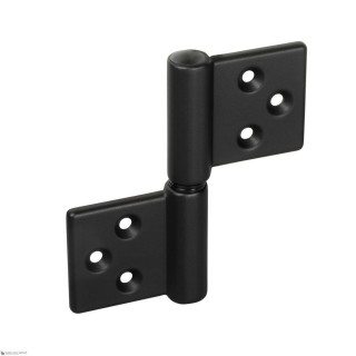 143NO032_T Петля накладная без врезки универсальная разборная ALDEGHI 32x35 матовый черный