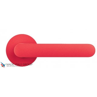 Дверная ручка на круглом основании COLOMBO ONE CC11RSB-C07 матовая клубника красная