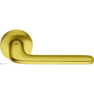 Дверная ручка на круглом основании COLOMBO Roboquattro ID41RSB-OM матовое золото PVD