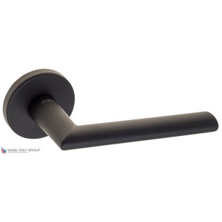 Дверная ручка на круглом основании Fratelli Cattini LINEA 2 7.7-NM матовый черный