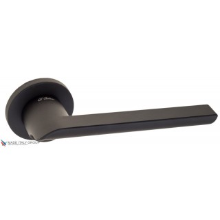 Дверная ручка на круглом основании Fratelli Cattini WOO 7FS-NM матовый черный