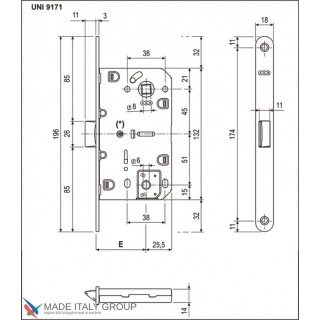B01102.50.93.567 Замок межкомнатный (BOX) WC AGB MEDIANA EVOLUTION (черный) + отв. планка B01102.50.93.567 Замок межкомнатный (BOX) WC AGB MEDIANA EVOLUTION (черный) + отв. планка