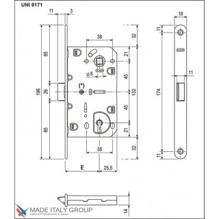 B01101.50.22 Замок межкомнатный (тех. упак.) под ключ буратино AGB MEDIANA EVOLUTION (медь) B01101.50.22 Замок межкомнатный (тех. упак.) под ключ буратино AGB MEDIANA EVOLUTION (медь)