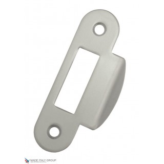 B01000.13.34 Ответная планка с загнутым язычком короткая (матовый хром) B01000.13.34 Ответная планка с загнутым язычком короткая (матовый хром)