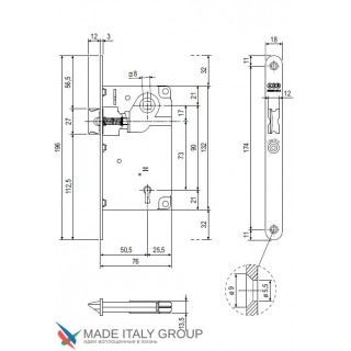 B01013.50.22 Замок межкомнатный (тех. упак.) WC защёлка вверху AGB CENTRO (медь) B01013.50.22 Замок межкомнатный (тех. упак.) WC защёлка вверху AGB CENTRO (медь)