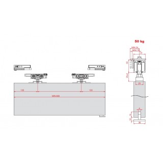 Ролики для раздвижных дверей FLUID 80 Classic с амортизатором Ролики для раздвижных дверей FLUID 80 Classic с амортизатором