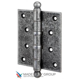 136FA403 Петля дверная универсальная с колпачком ALDEGHI PREMIUM 102x76x3 античное серебро