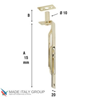 211AL015 Ригель дверной врезной ALDEGHI 150мм полированный хром
