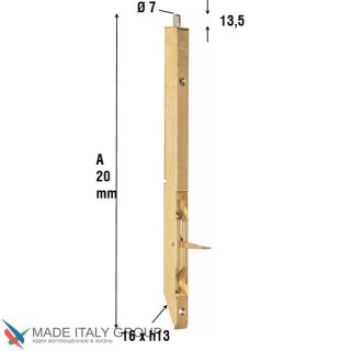 202AO020 Ригель дверной врезной ALDEGHI 200мм полированная латунь