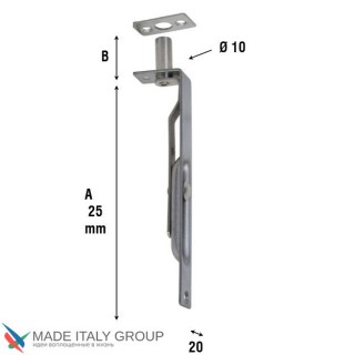 211AL025 Ригель дверной врезной ALDEGHI 250мм полированный хром