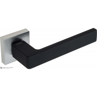 Дверная ручка Venezia Unique BIBLO матовый хром / черный (мягкое покрытие)