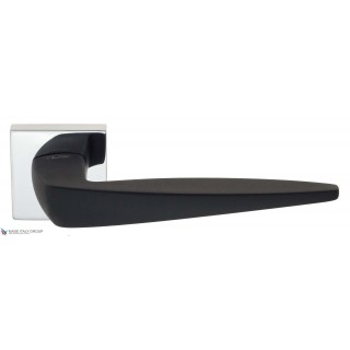 Дверная ручка Venezia Unique MIAMI полированный хром / черный (мягкое покрытие)