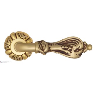 Дверная ручка Venezia FLORENCE D5 французcкое золото + коричневый